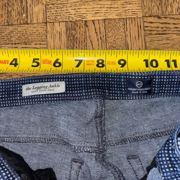 AG Adriano Goldschmied Ankle Super Skinny Jeans Women's Size 29R Blue Polka Dot - Picture 8 of 9